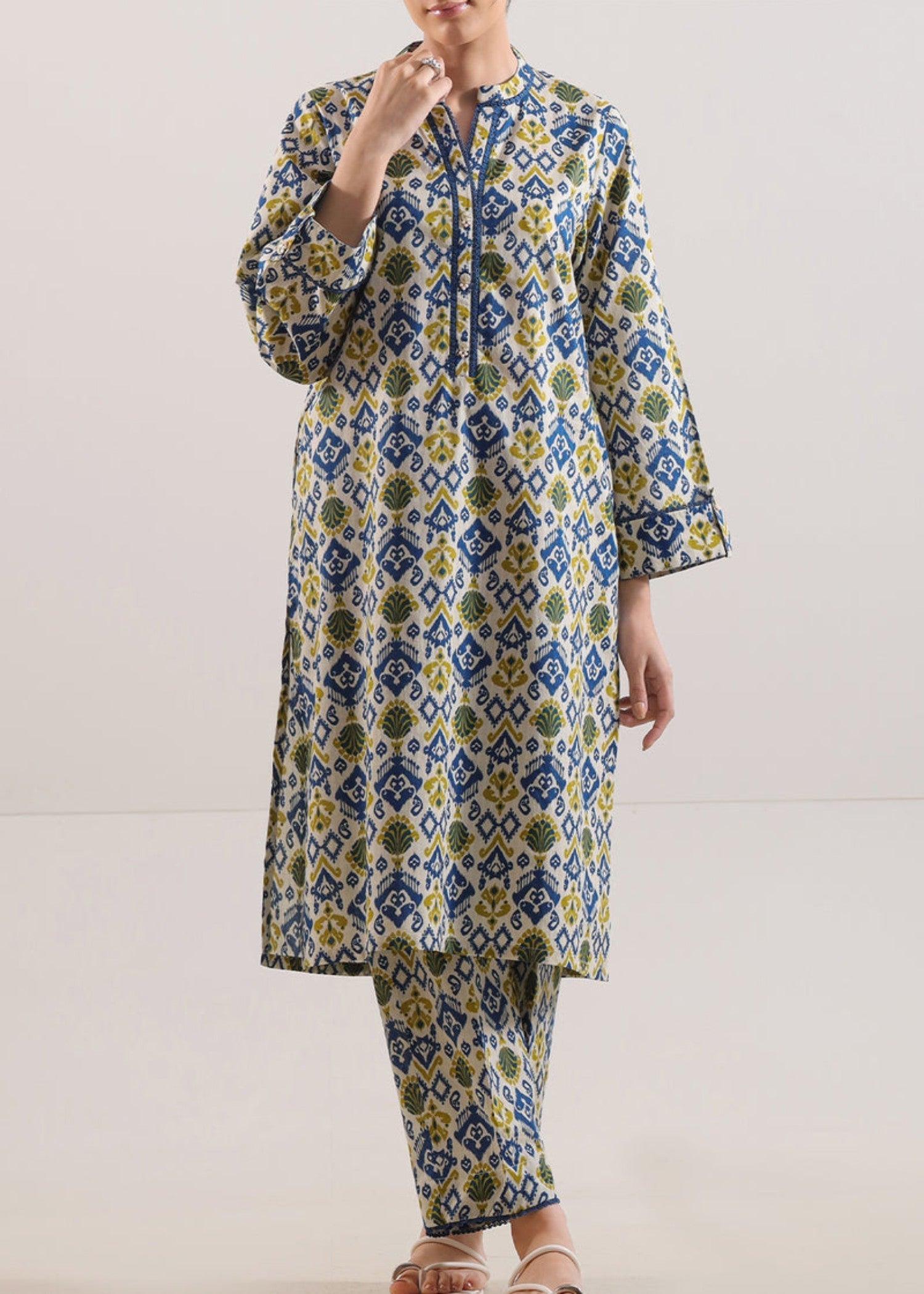 Saya Printed Strip Lawn Stitched (Shirt/Trouser) WP2P 2163 Women 2pcs