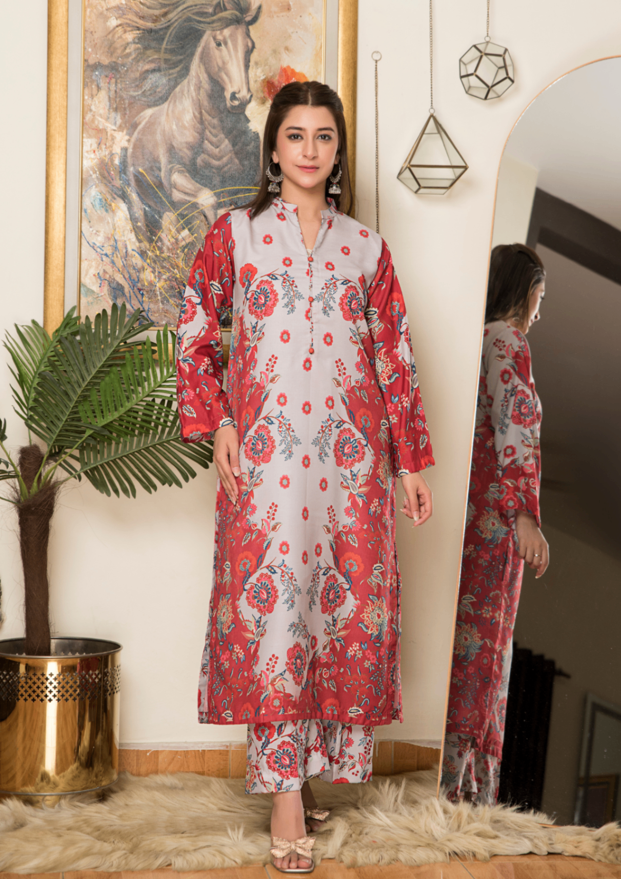 Yolo Pret Printed Arabic Silk Lawn Set ASLS A25 0002 Women 2pcs