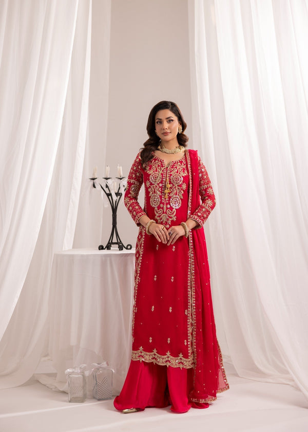 Alyssa PINK CHIFFON SUIT ALL906 Women 3pcs