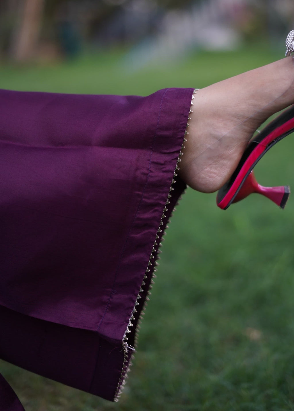 Suits By Sadia PURPLE SILK Women 3pcs