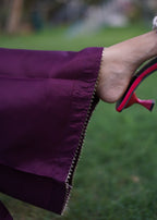 Suits By Sadia PURPLE SILK Women 3pcs