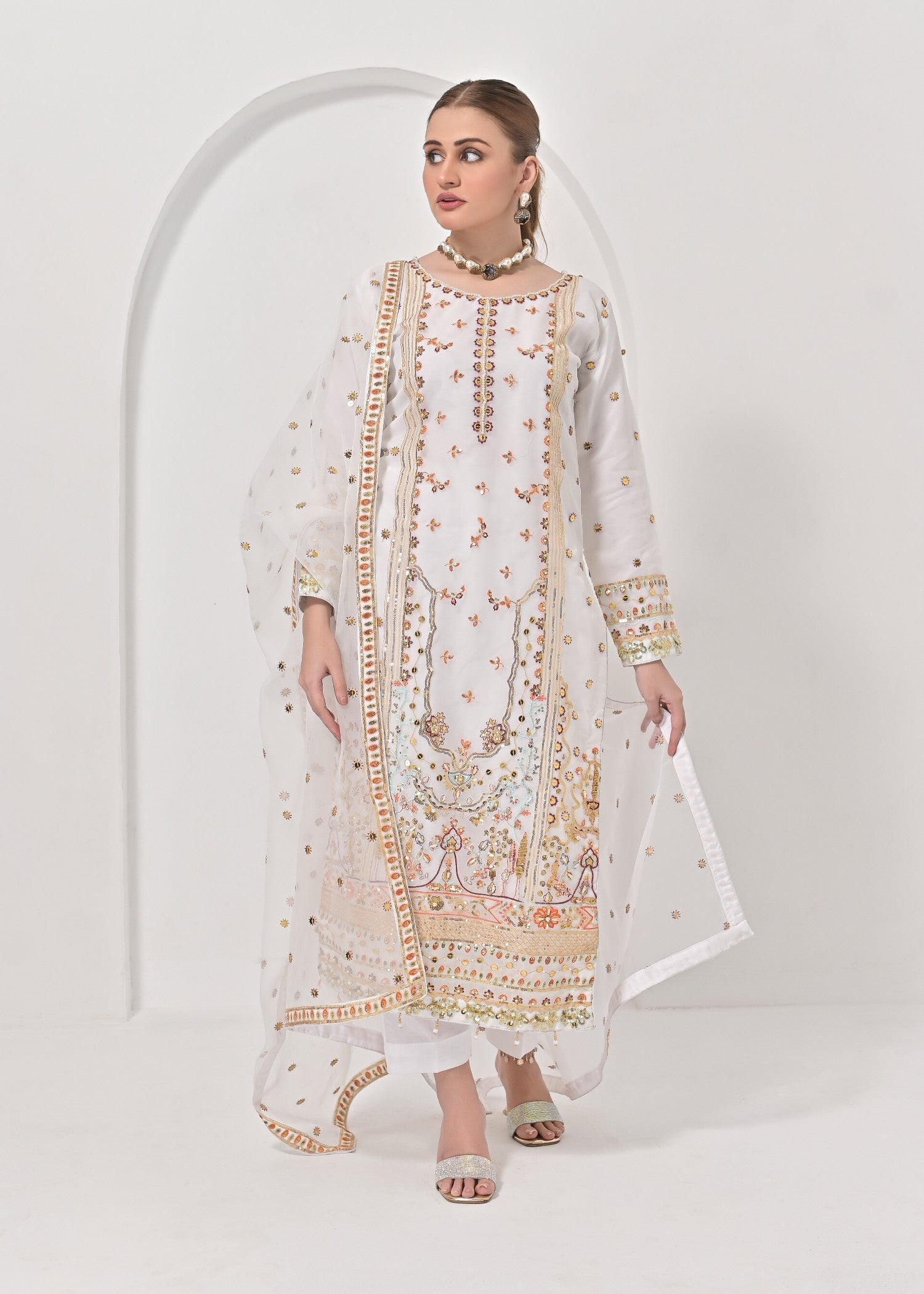 Qasim Anwer By Chandni Bridals ANAHITA (WHITE) Women 3pcs
