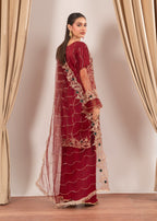 Four Season Boutique MALHAAR CRUSH MAROON Women 3pcs