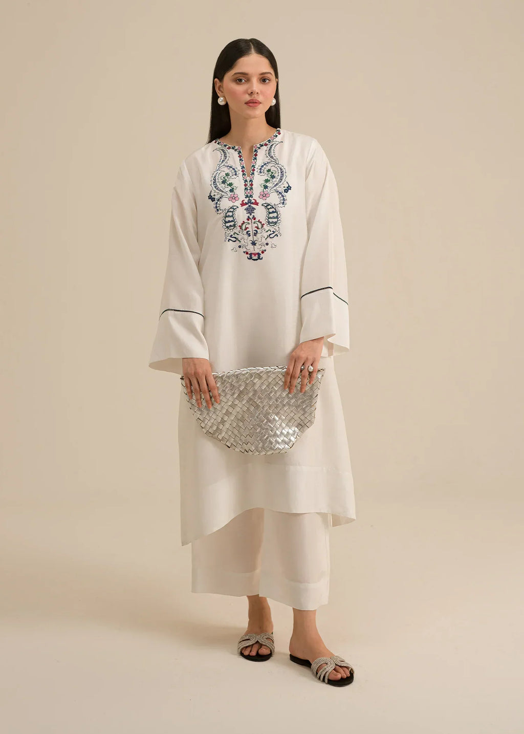 Hamna Kalim maria k white Women 2pcs