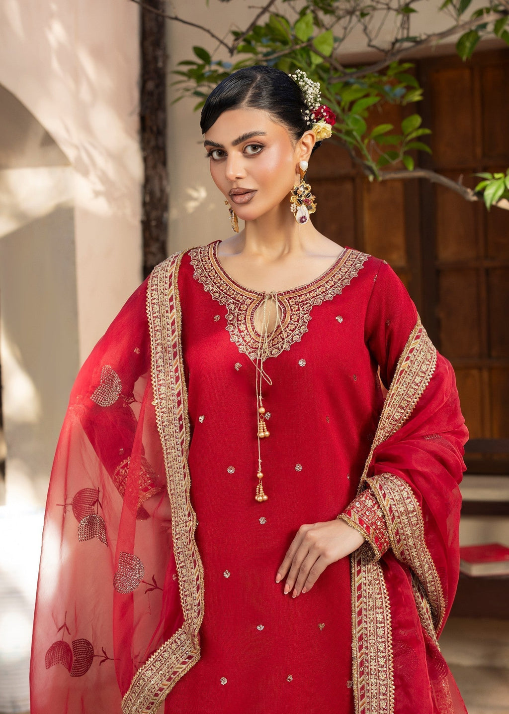 Diara Couture KANEEZ DF 46 RED Women 3pcs