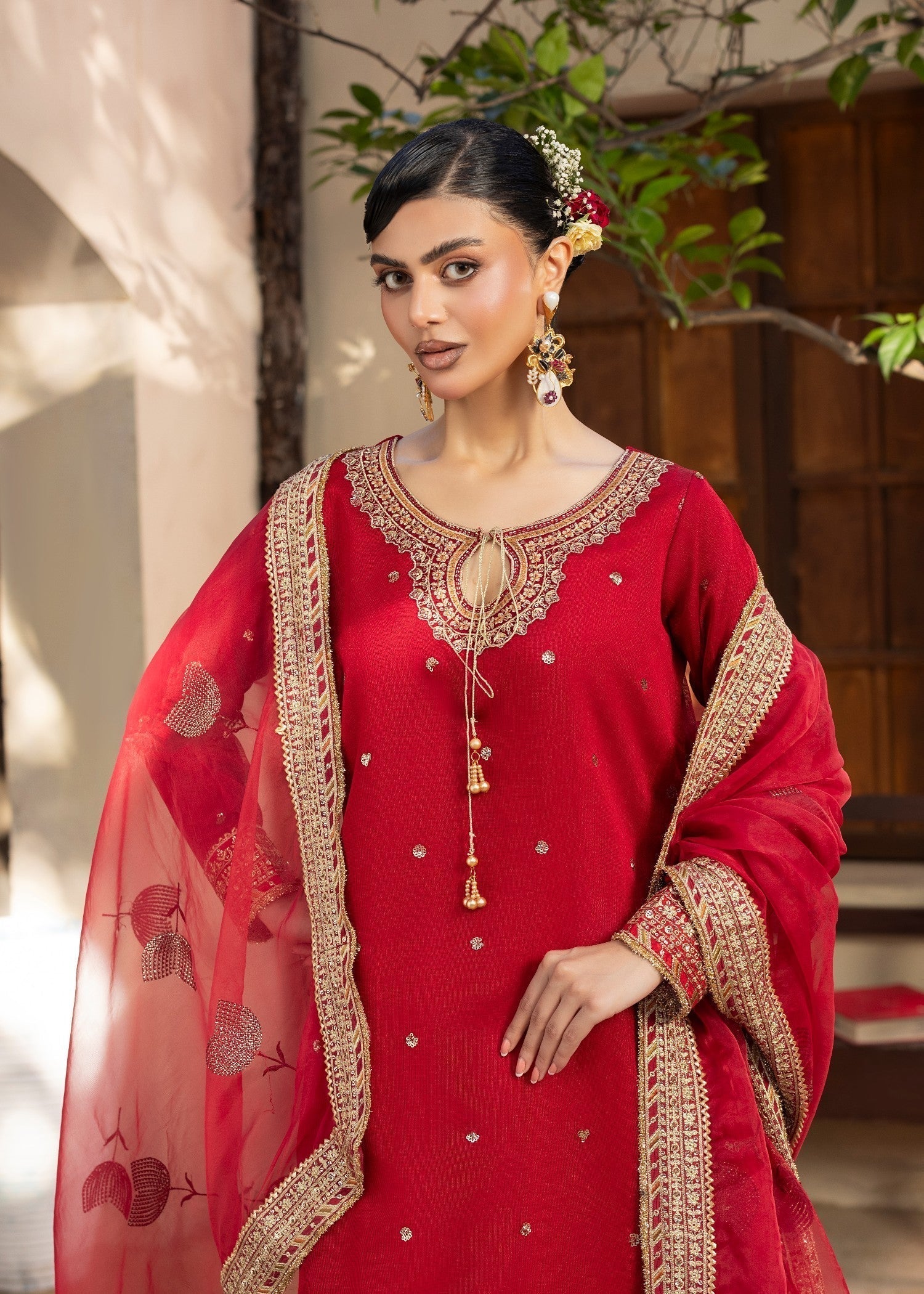 Diara Couture KANEEZ DF 46 RED Women 3pcs