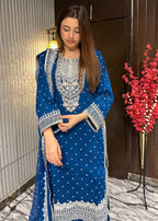 Four Season Boutique HASEENS FARSHY TEAL BLUE Women 3pcs