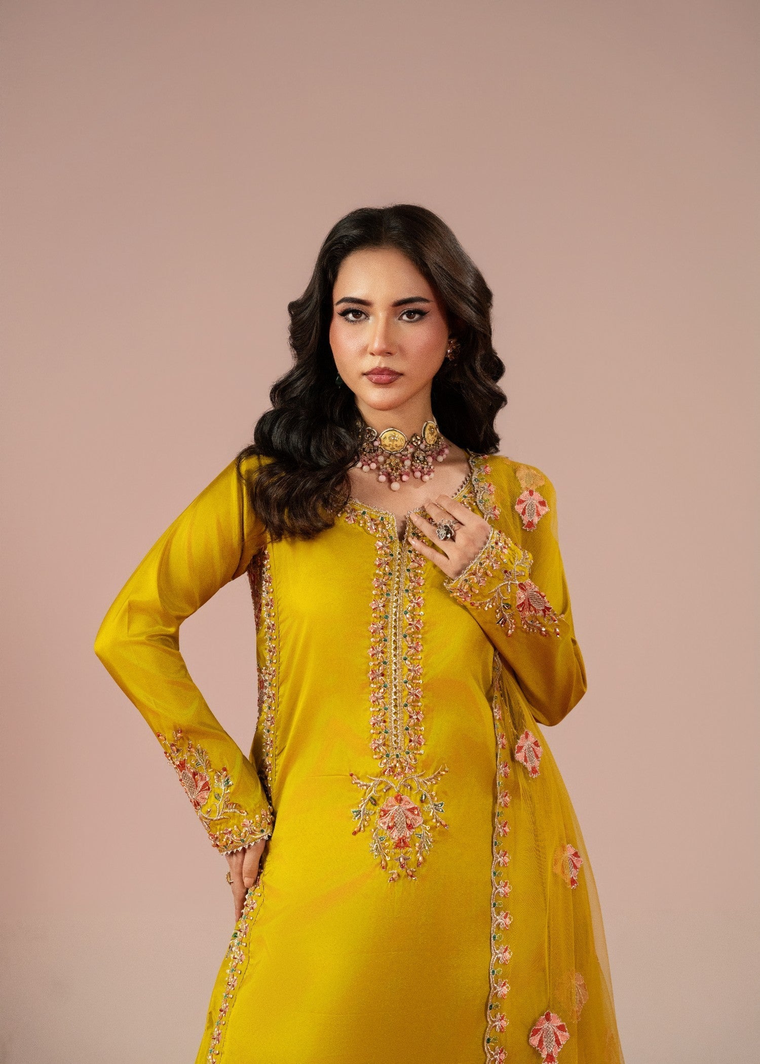 Maira Fashion Mustard Farshi Shalwar Women 3pcs