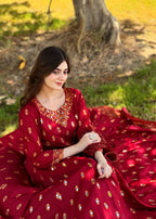 1 Mahoor Haven MAROON 0051 Women 2pcs