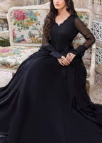 Rosyribbons Jet Black Frock Women 2pcs