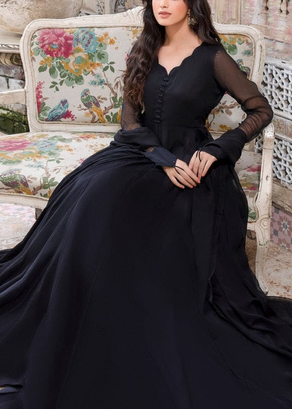 Rosyribbons Jet Black Frock Women 2pcs