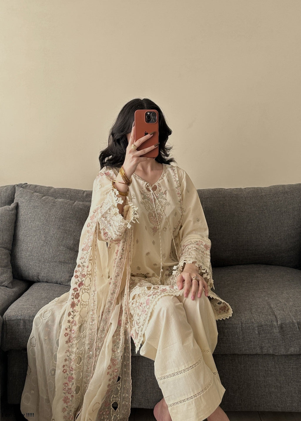 Bin Tayyab (BT006287 CRM) Women 3pcs