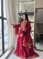 Suits By Sadia Maroon imaan maxi Women 4pcs