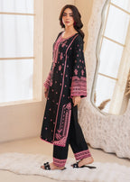 Tehzeeb Libas BLACK ROSE EMBROIDERED Women 2pcs
