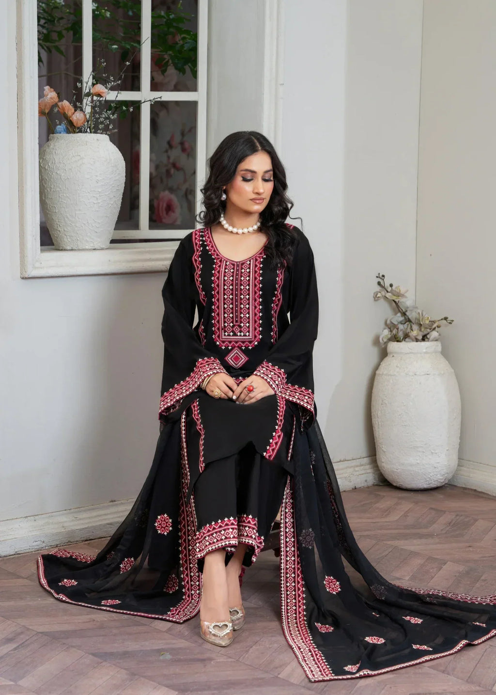 Akhrot Clothing Black red Women 3pcs