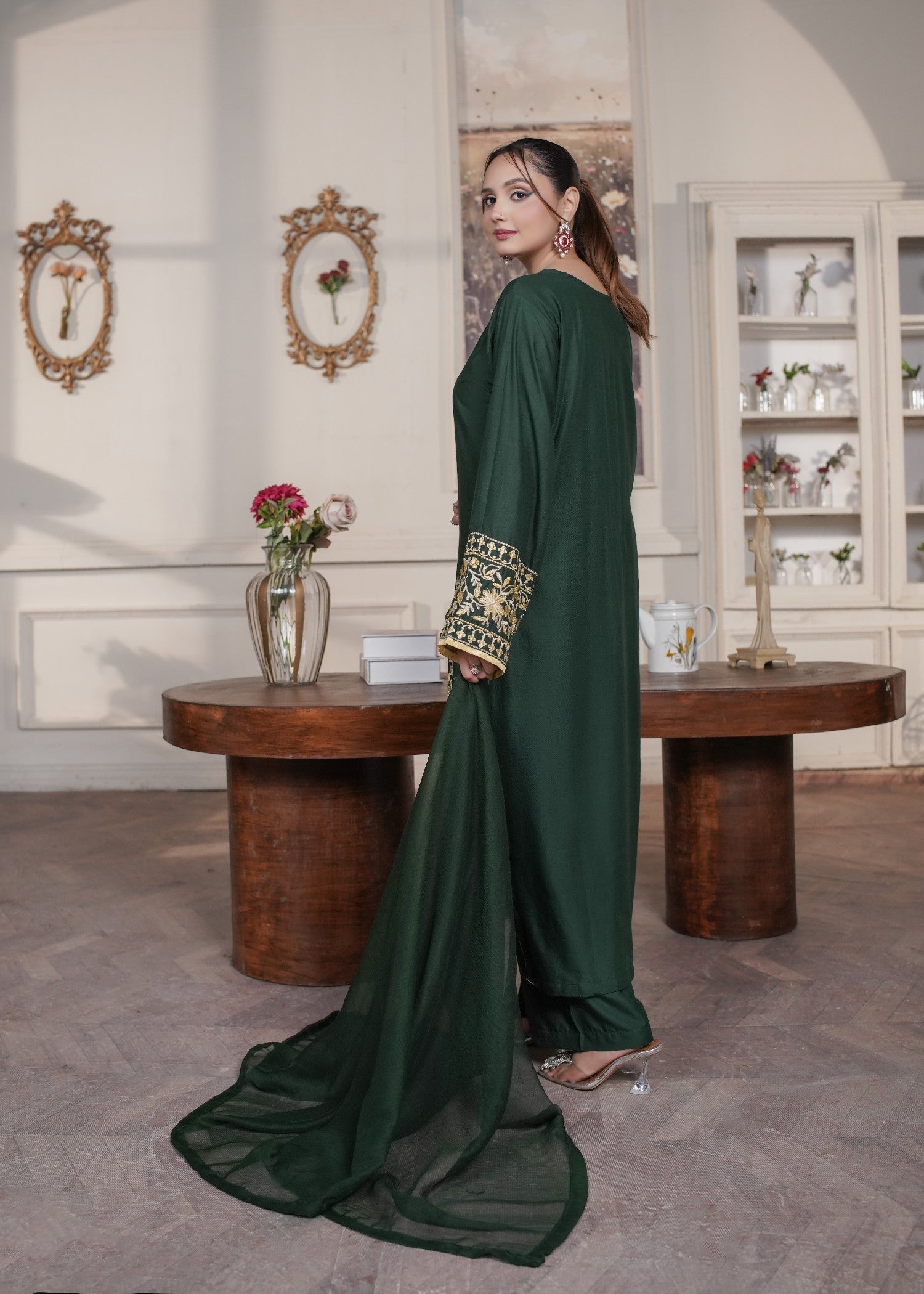 Gulposh Bella Green (Embroided ) Women 3pcs