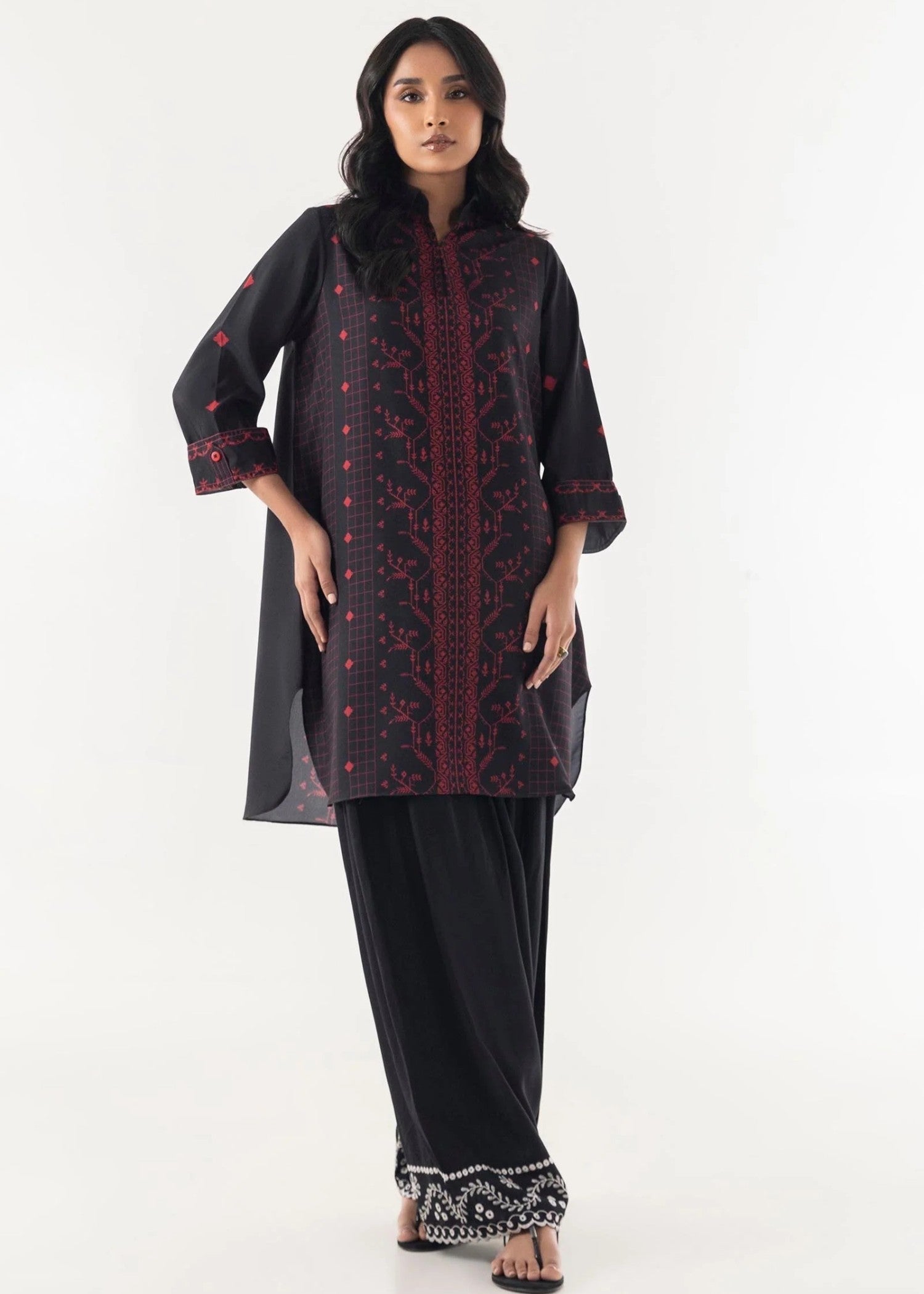 Sana Safinaz Stitched Black Printed Shirt SS25BSP304 Women 1pcs