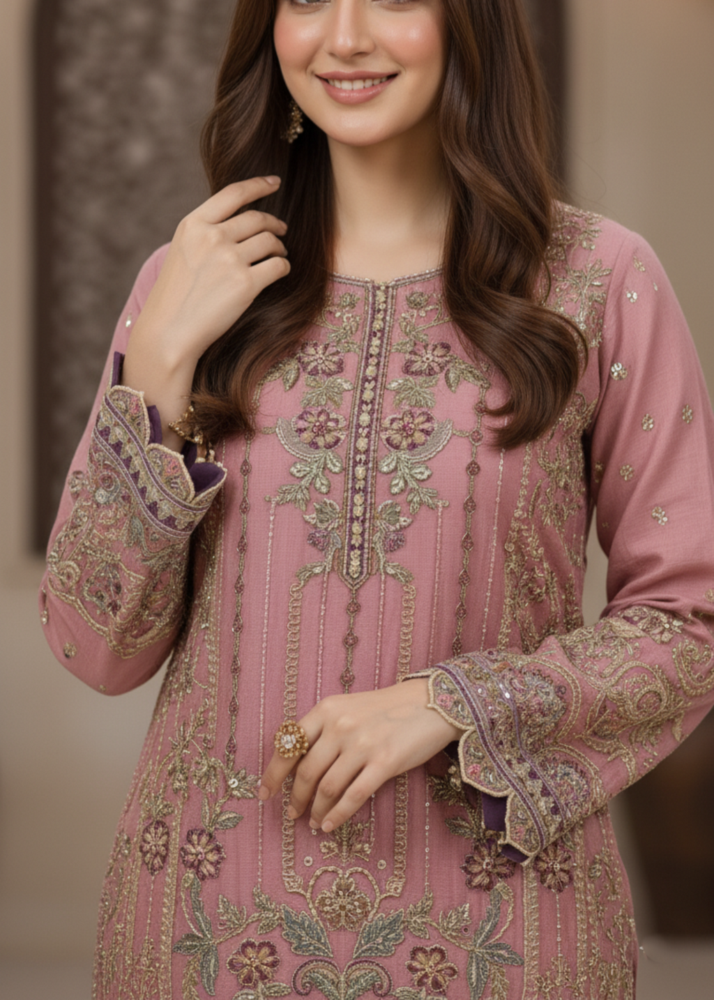 Diara Couture ROSHNI US 578 PINK Women 3pcs