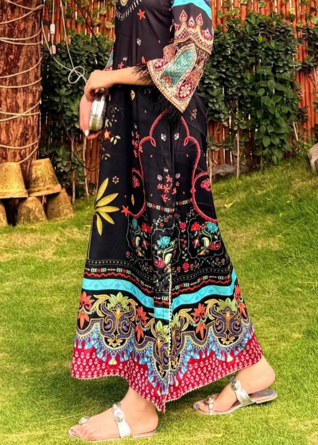 Mataish Black Midnight Kaftan Women 1pcs