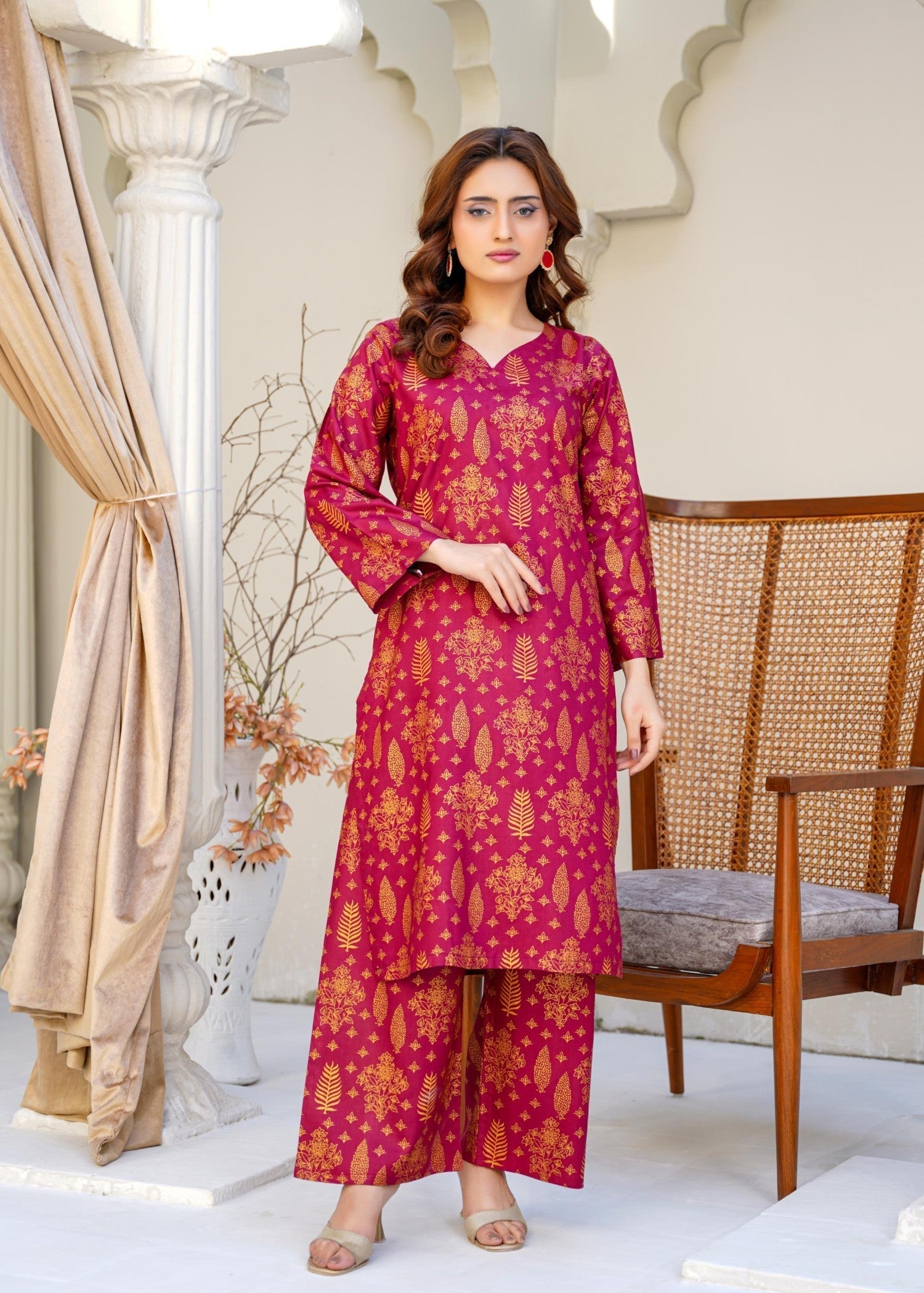 Chaudhary Arts Haze maroon Women 2pcs