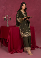 Four Season Boutique JASHAN RAOSILK MHENDI GREEN Women 3pcs