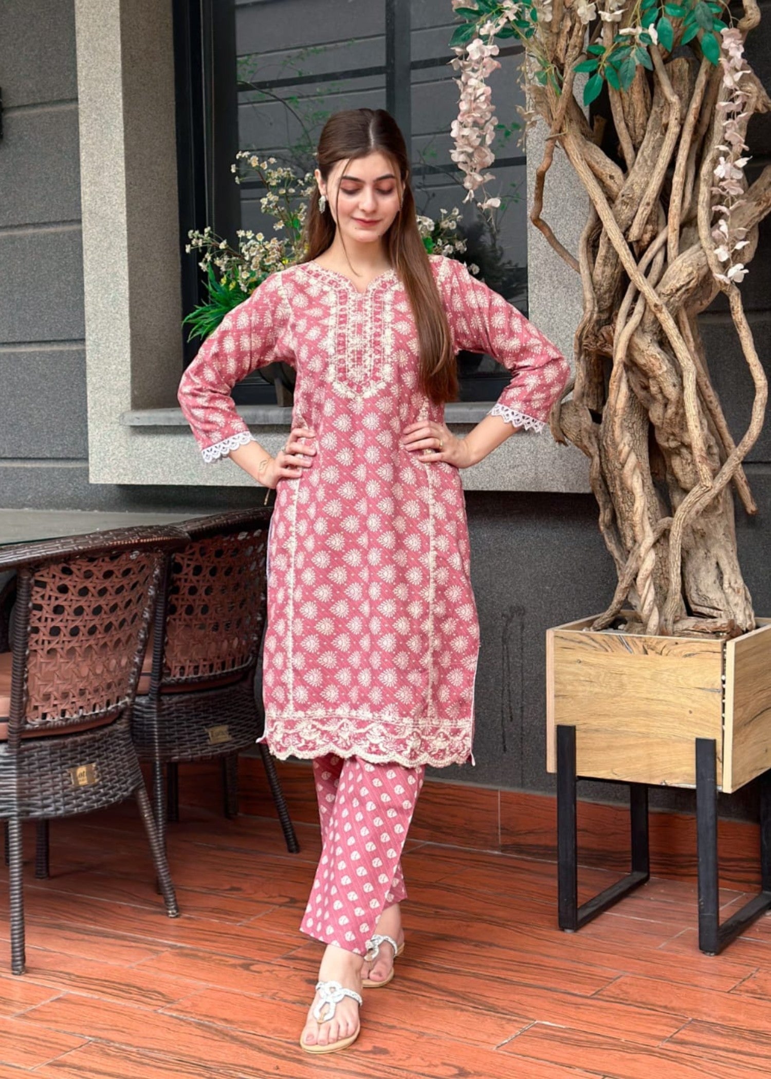 Tehzeeb Libas ZYRA EMBROIDERED PINK Women 2pcs