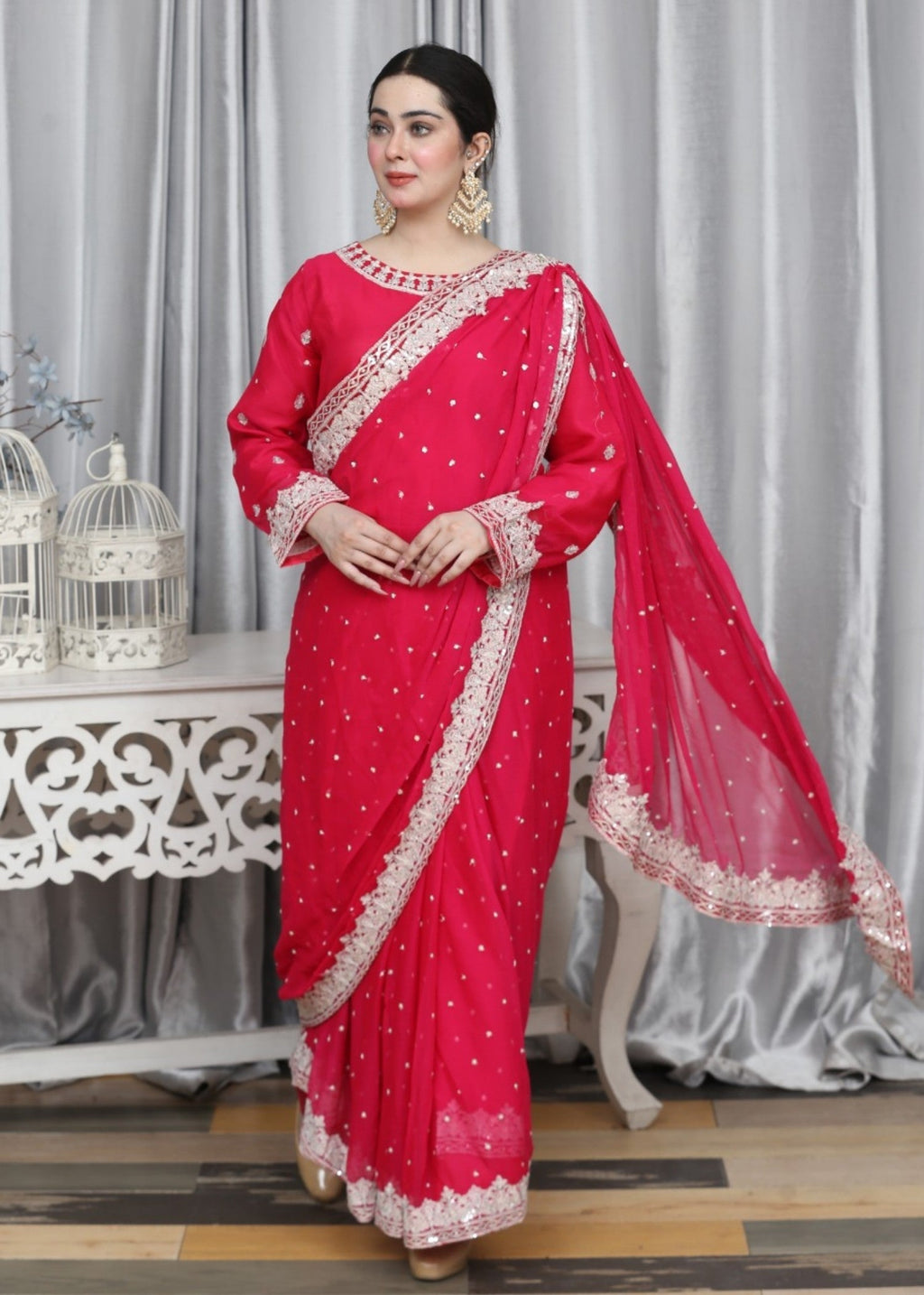 Reetriwaj pink pari Women 3pcs