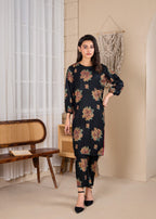 Gulposh Ghulabo (Printed ) Black Women 2pcs
