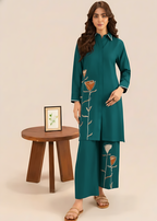 Sahibas By Mirza Faqat Cyan Women 2pcs