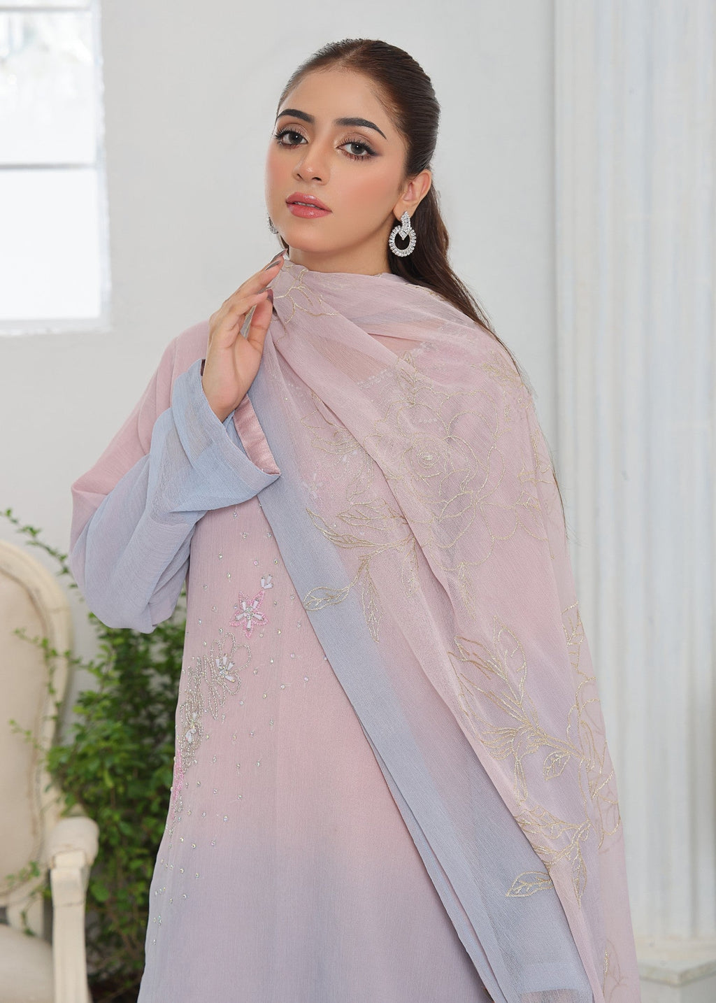 Polawn PD FORMAL 25 434 | SAADGI FORMAL PRET CHIFFON COLLECTION Women 3pcs