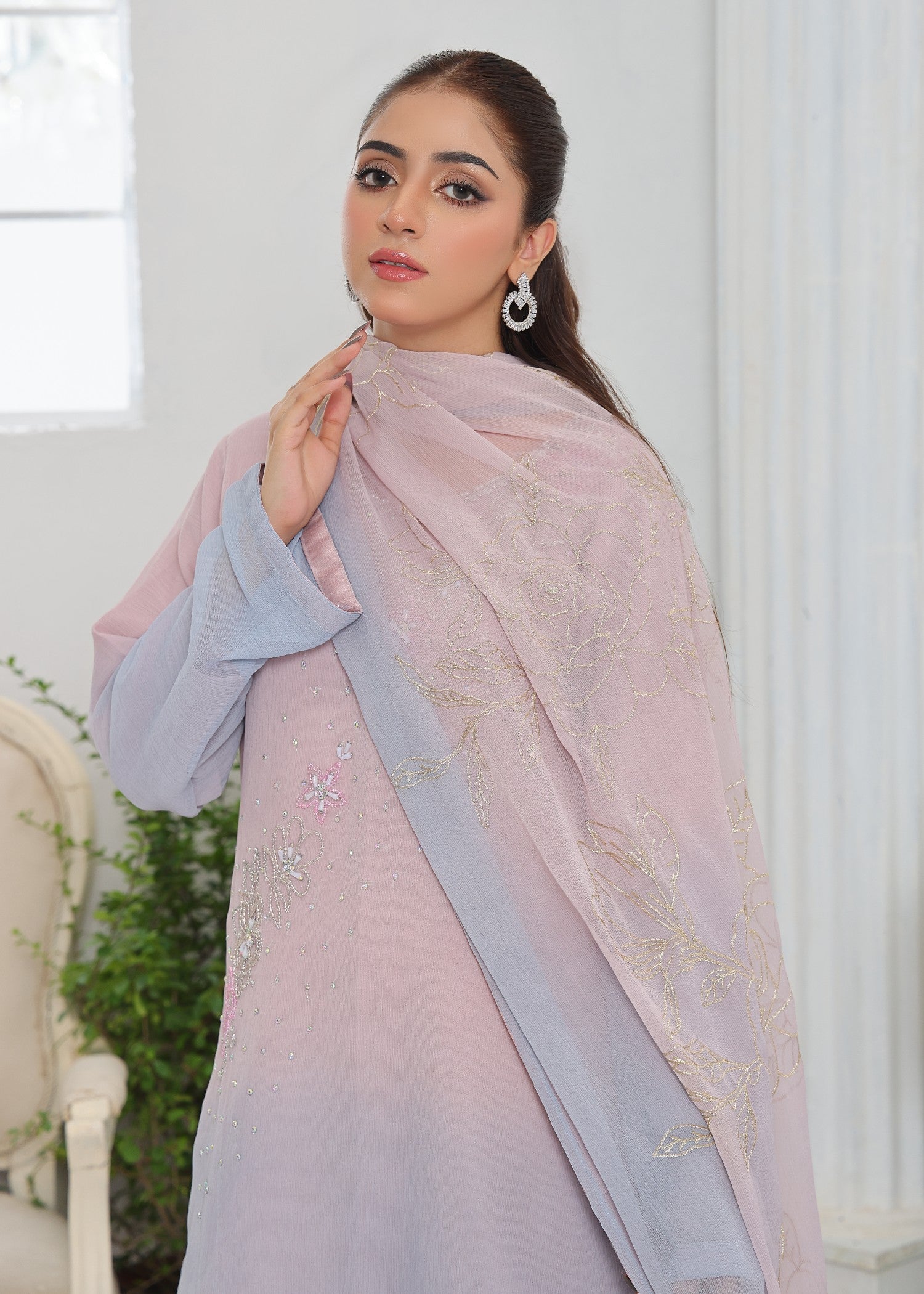 Polawn PD FORMAL 25 434 | SAADGI FORMAL PRET CHIFFON COLLECTION Women 3pcs
