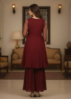 Diara Couture NAINA US 528 MAROON Women 3pcs