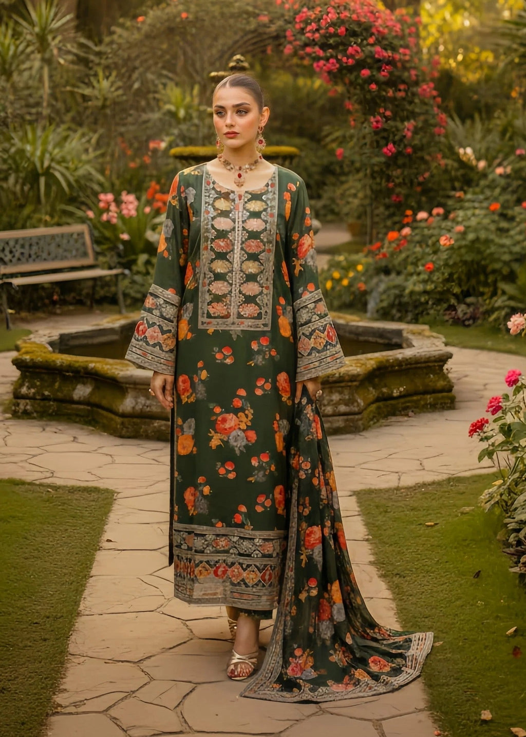 Glamour Stylo Emerald Bloom Women 3pcs