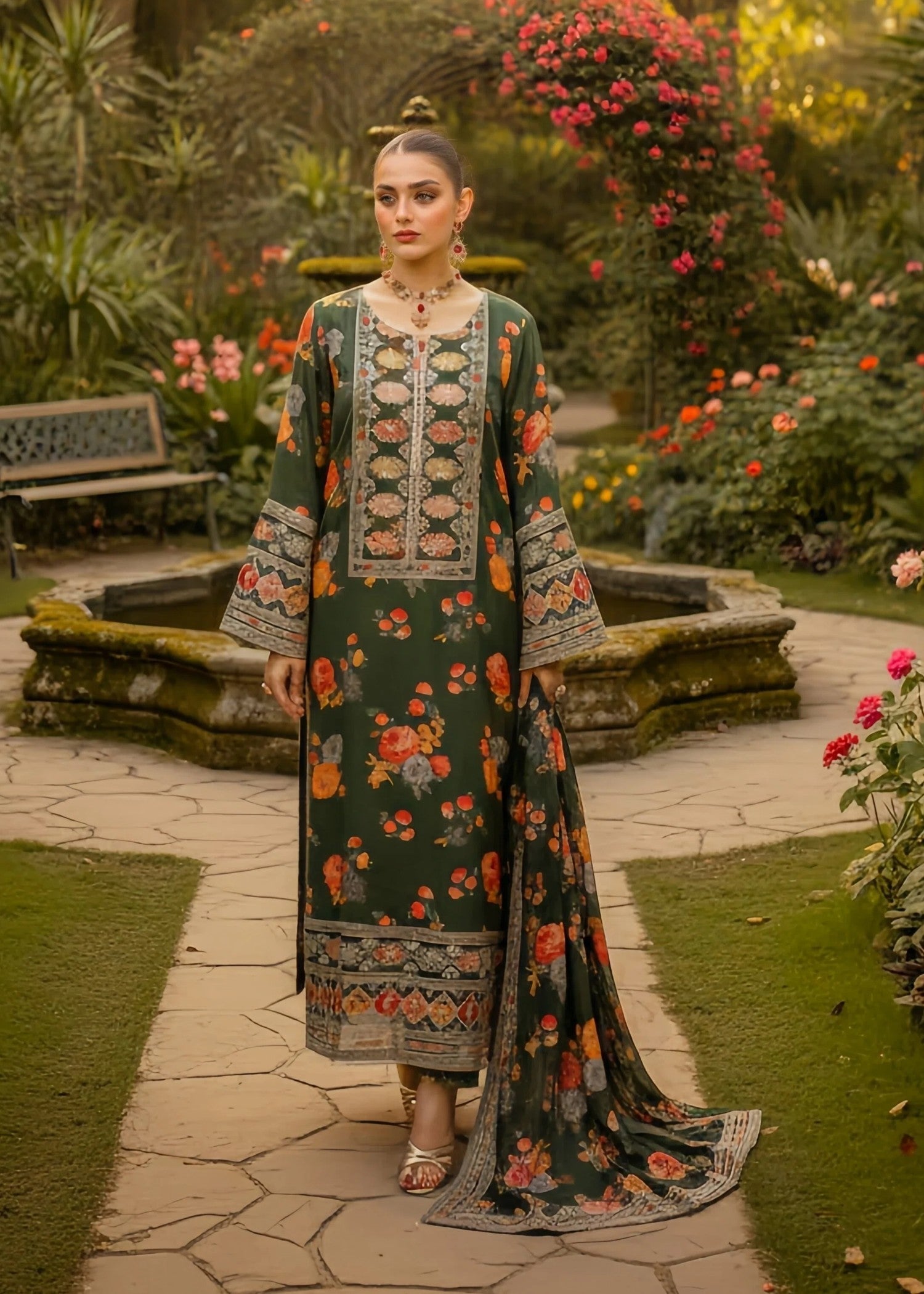 Glamour Stylo Emerald Bloom Women 3pcs