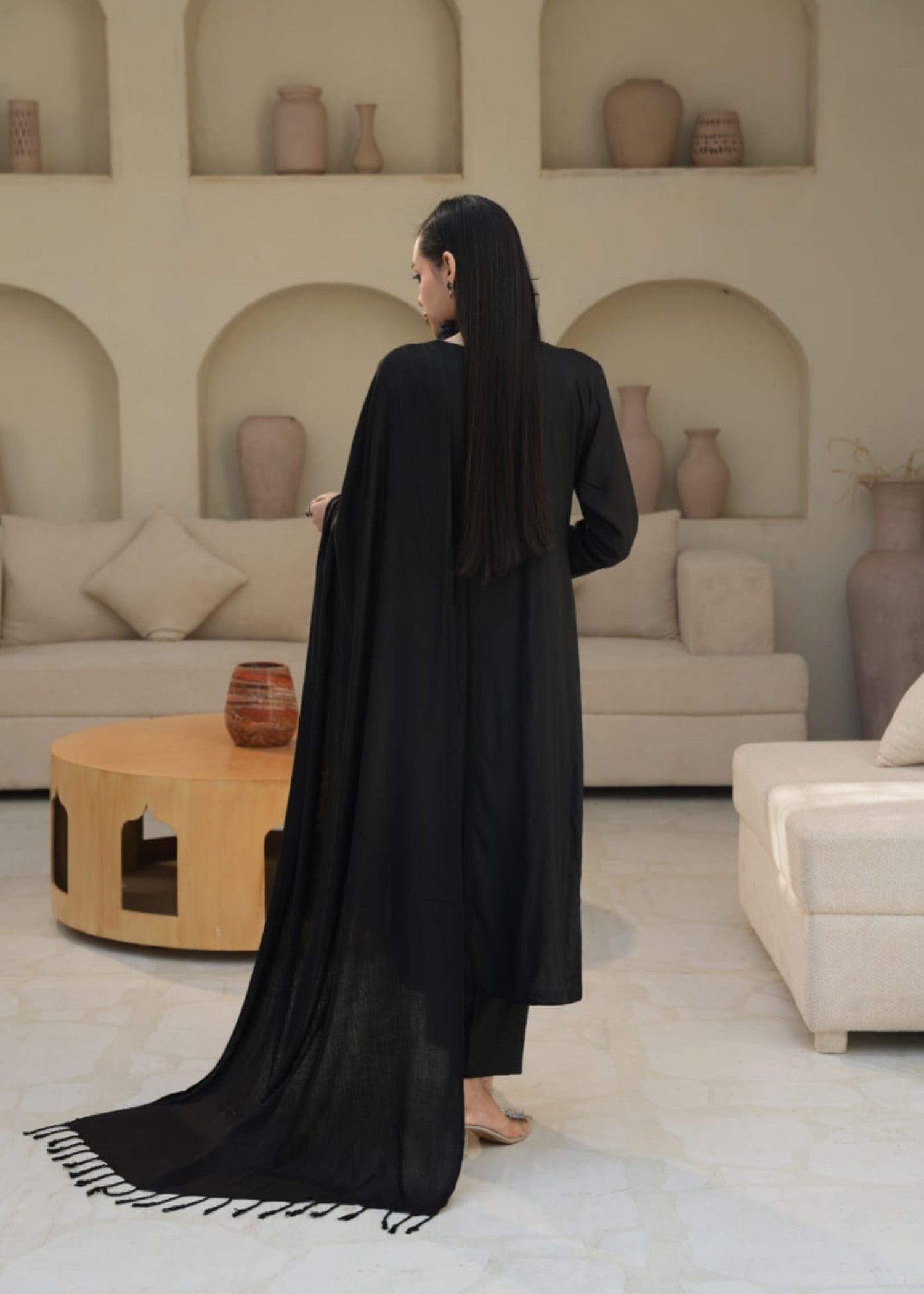 Designer Rack plain designer stitch black Women 3pcs