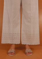 Zardi Chikankari Palazzo With Bottom Lace White ZT464 Women 1pcs