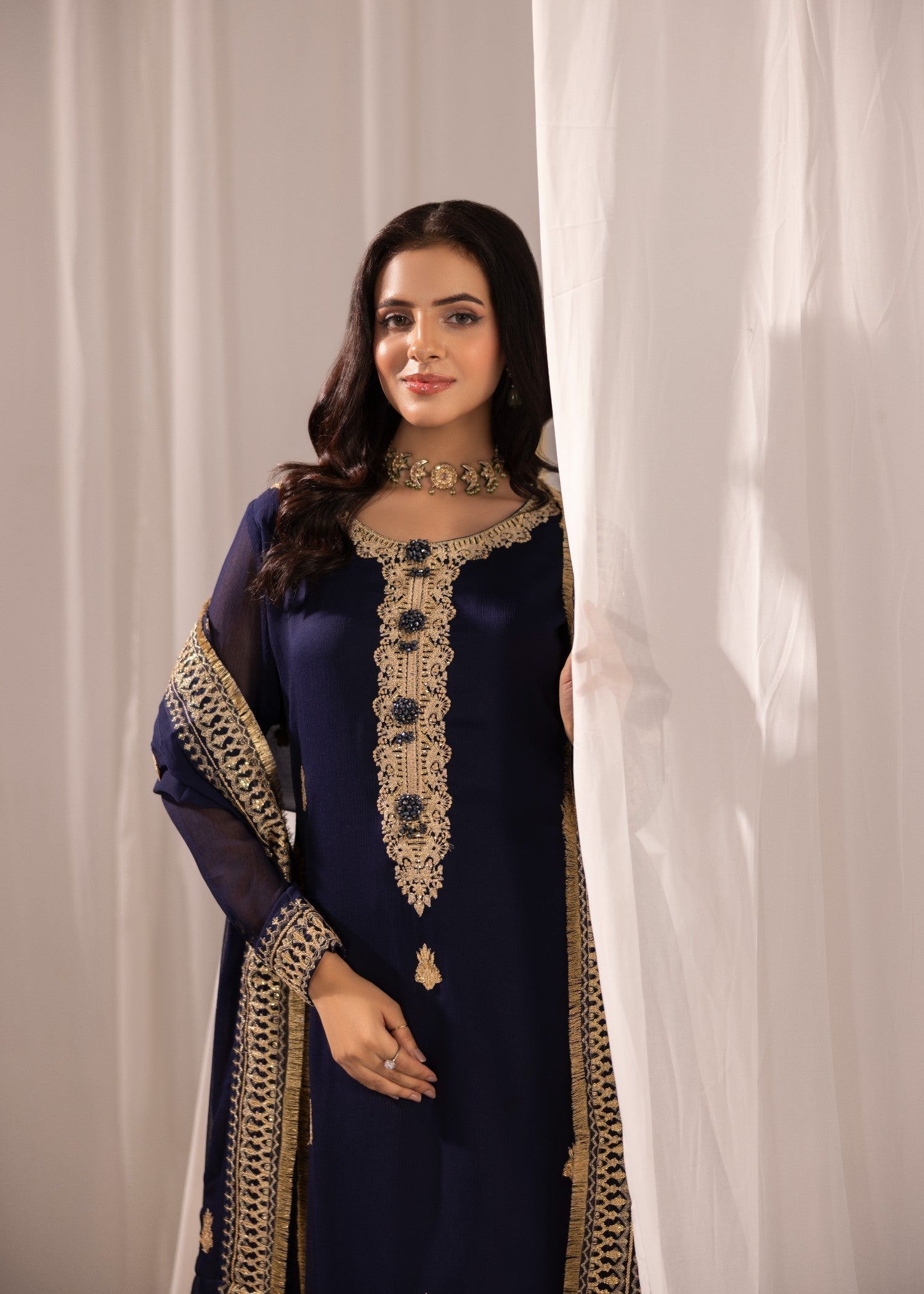 Alyssa NAVY BLUE SUIT ALN19 Women 3pcs