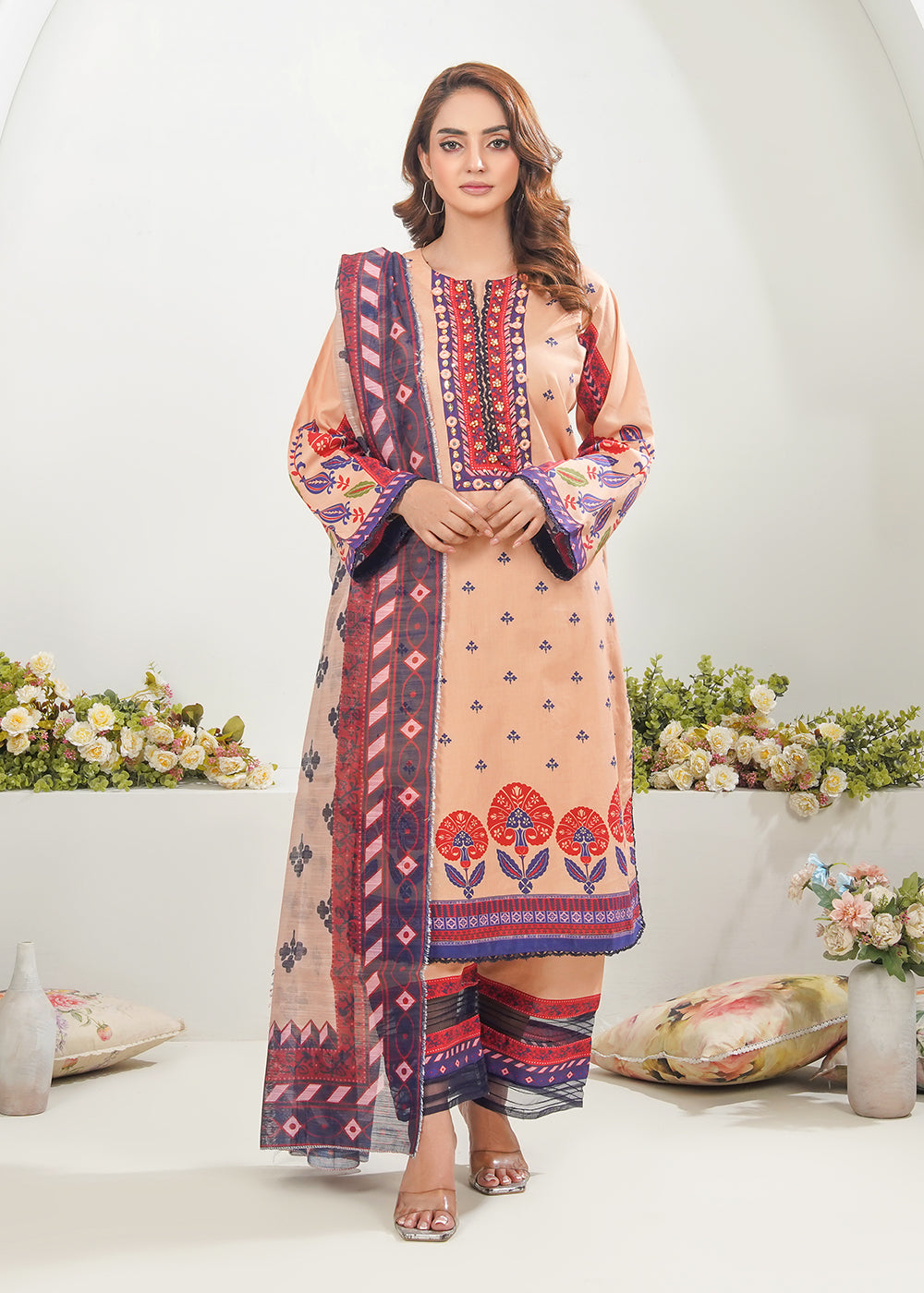 Elara Official Peach Bloom Women 3pcs