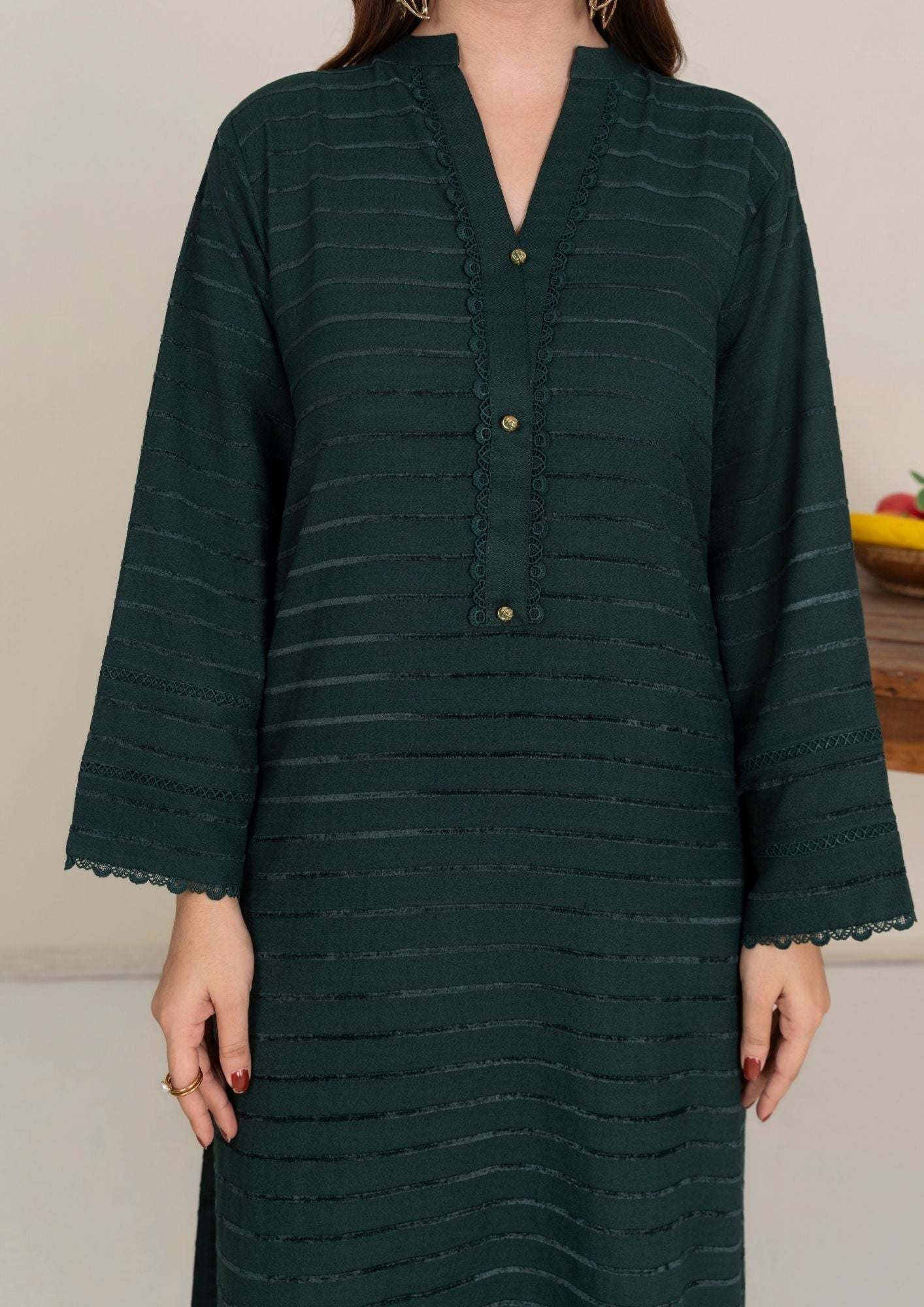 Yolo Pret Alpine Velvet Shirt with Velvet Border Shawl and Plain Trouser AML W25 0013 Women 3pcs