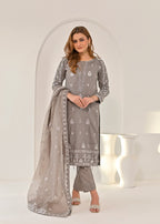Qasim Anwer By Chandni Bridals LEILA (GREY) Women 3pcs