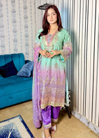 Suits By Sadia Green chunri chiffon Ayesh Women 3pcs