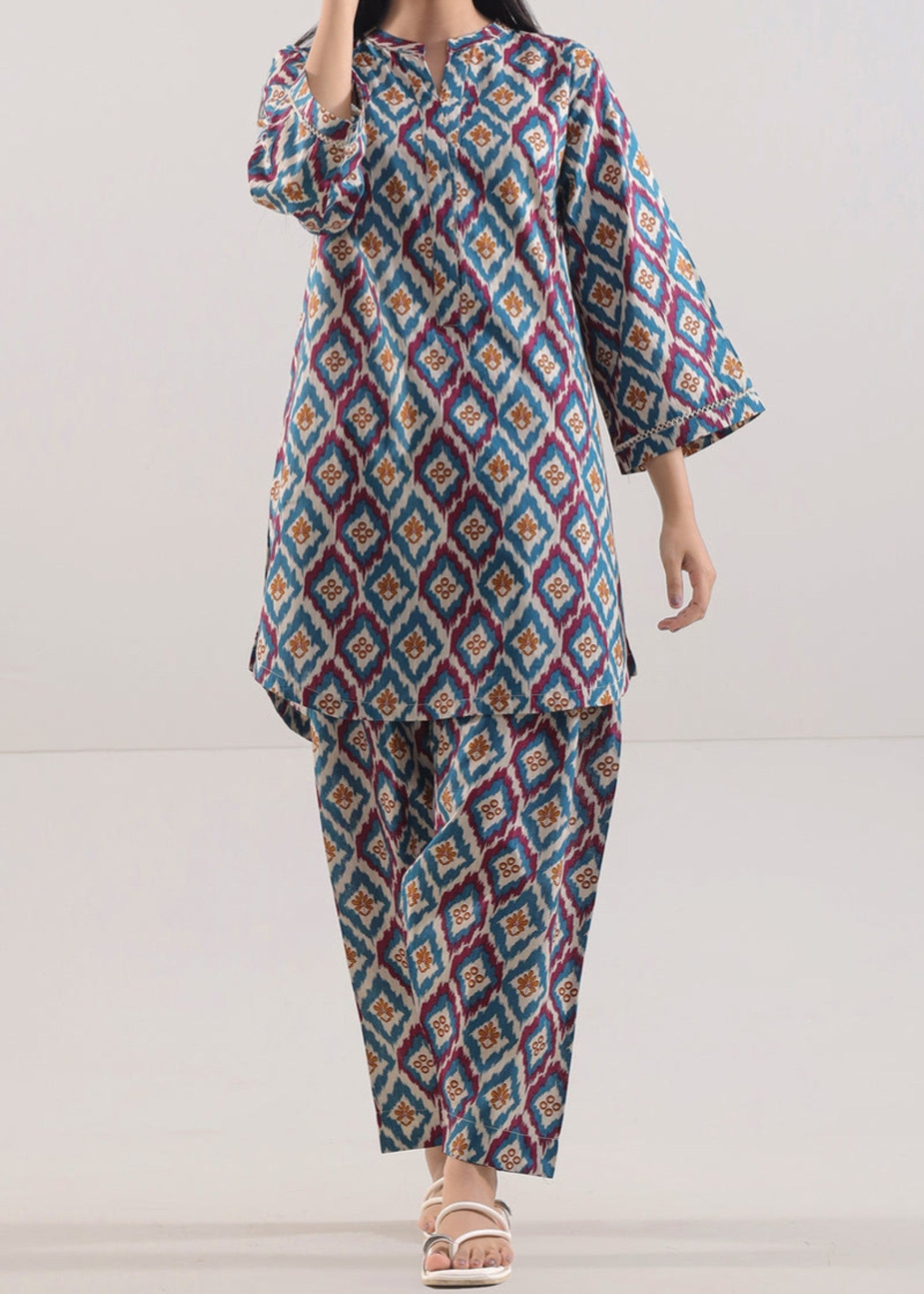 Saya Printed Strip Lawn Stitched (Shirt/Trouser) WP2P 2090 Women 2pcs