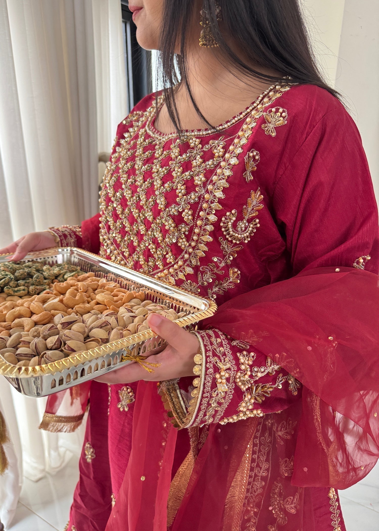 Suits By Sadia Maroon imaan maxi Women 4pcs