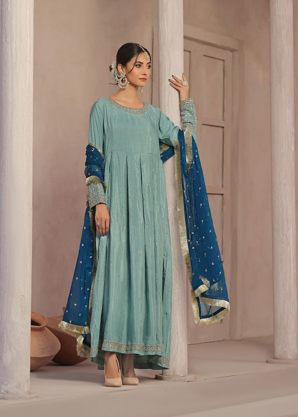 Luxeurs Zebaish Raw Silk Formal Stitched Dress Women 3pcs