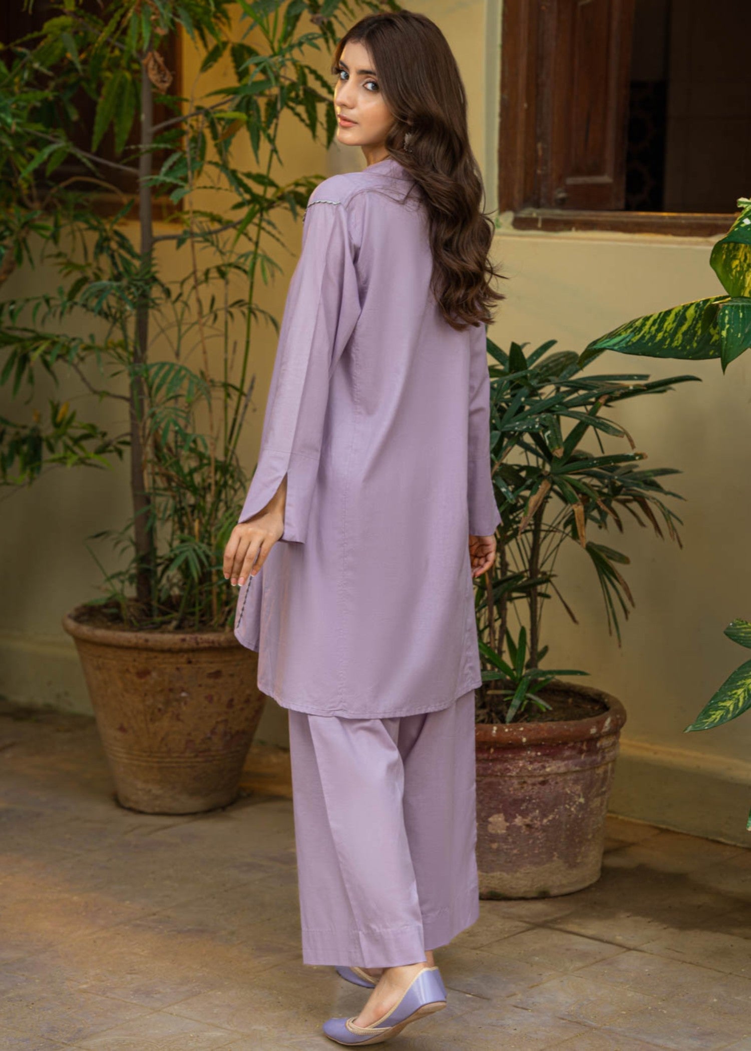 Tng (The Next Generation) Qalam Co Ord Set | Lilac Women 2pcs