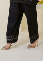 The Turkish Wear Black Embroireded Farshi Shalwar Women 1pcs