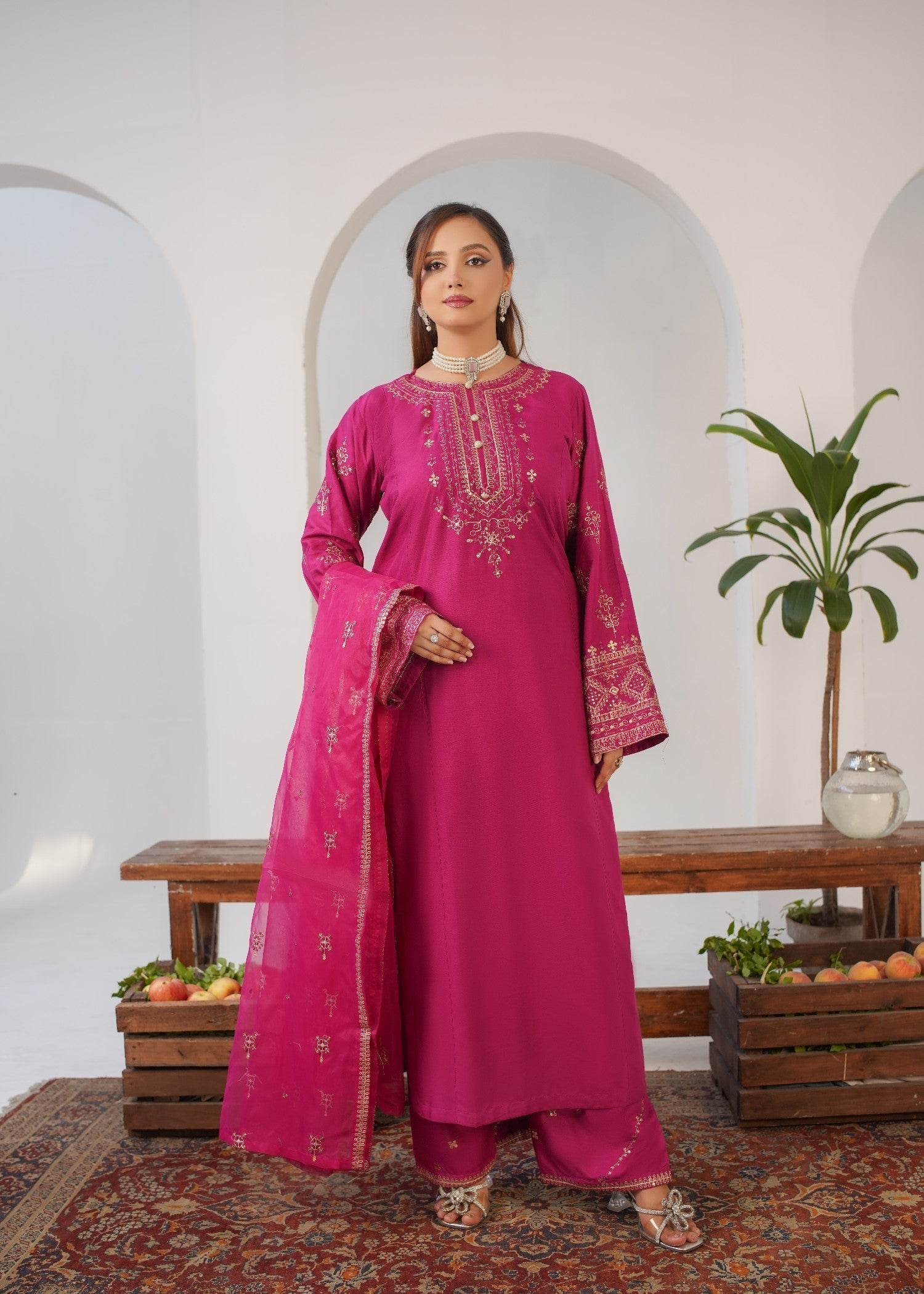 Gulposh Tea Pink (Embroided ) Women 3pcs
