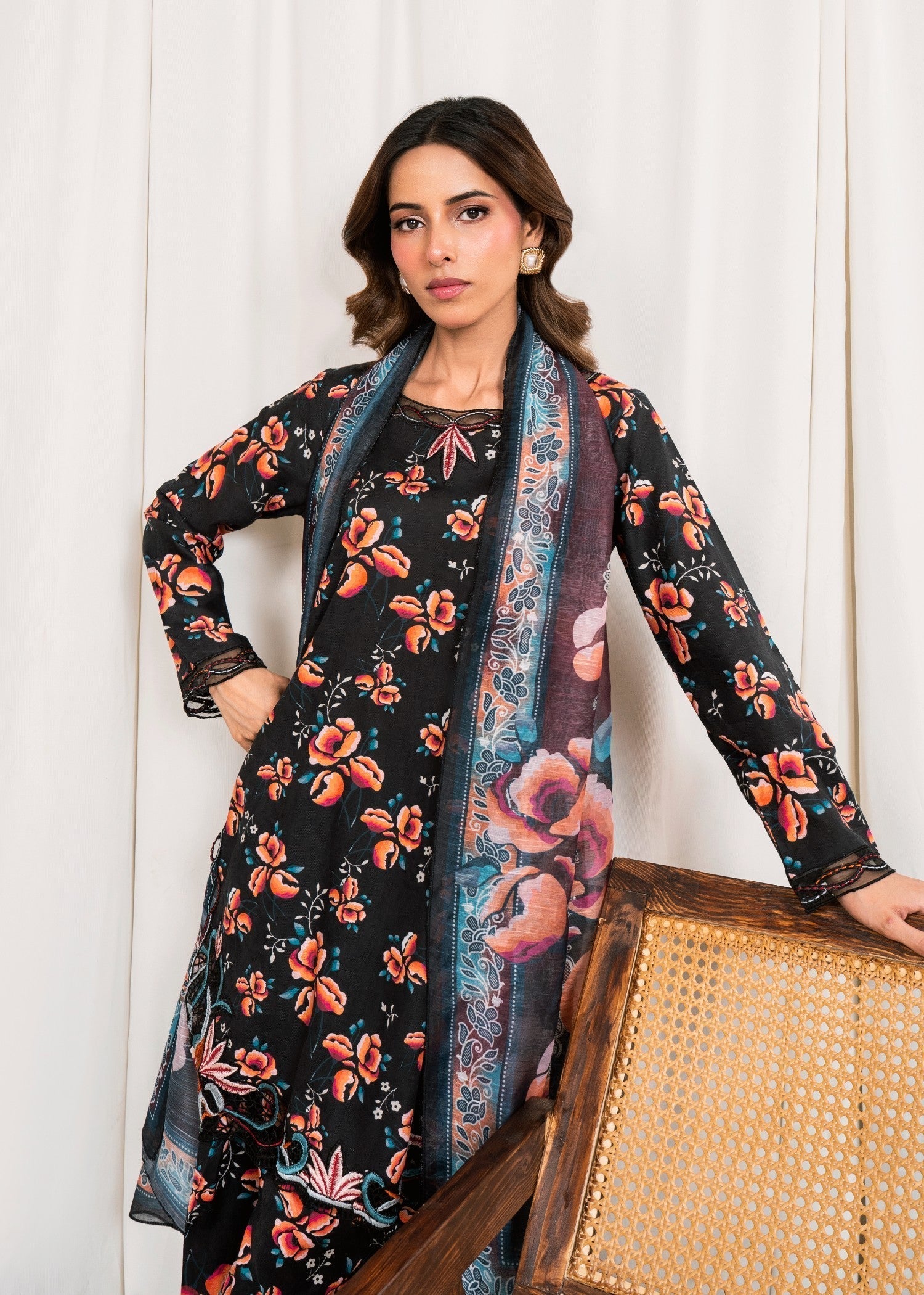 Sahibas By Mirza Velour Black Women 3pcs