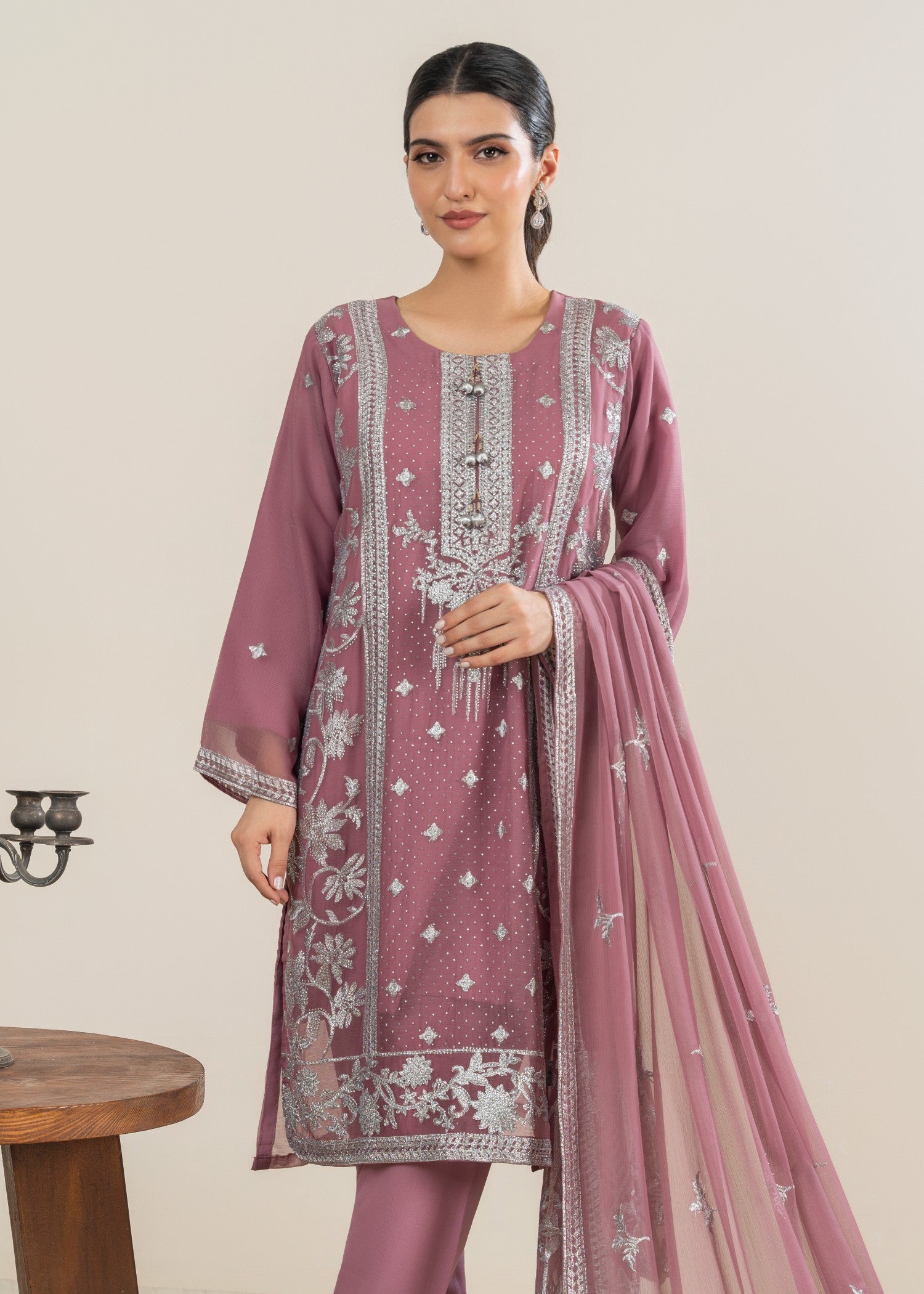 Four Season Boutique MAHROSE CHIFFON MAUVE Women 3pcs