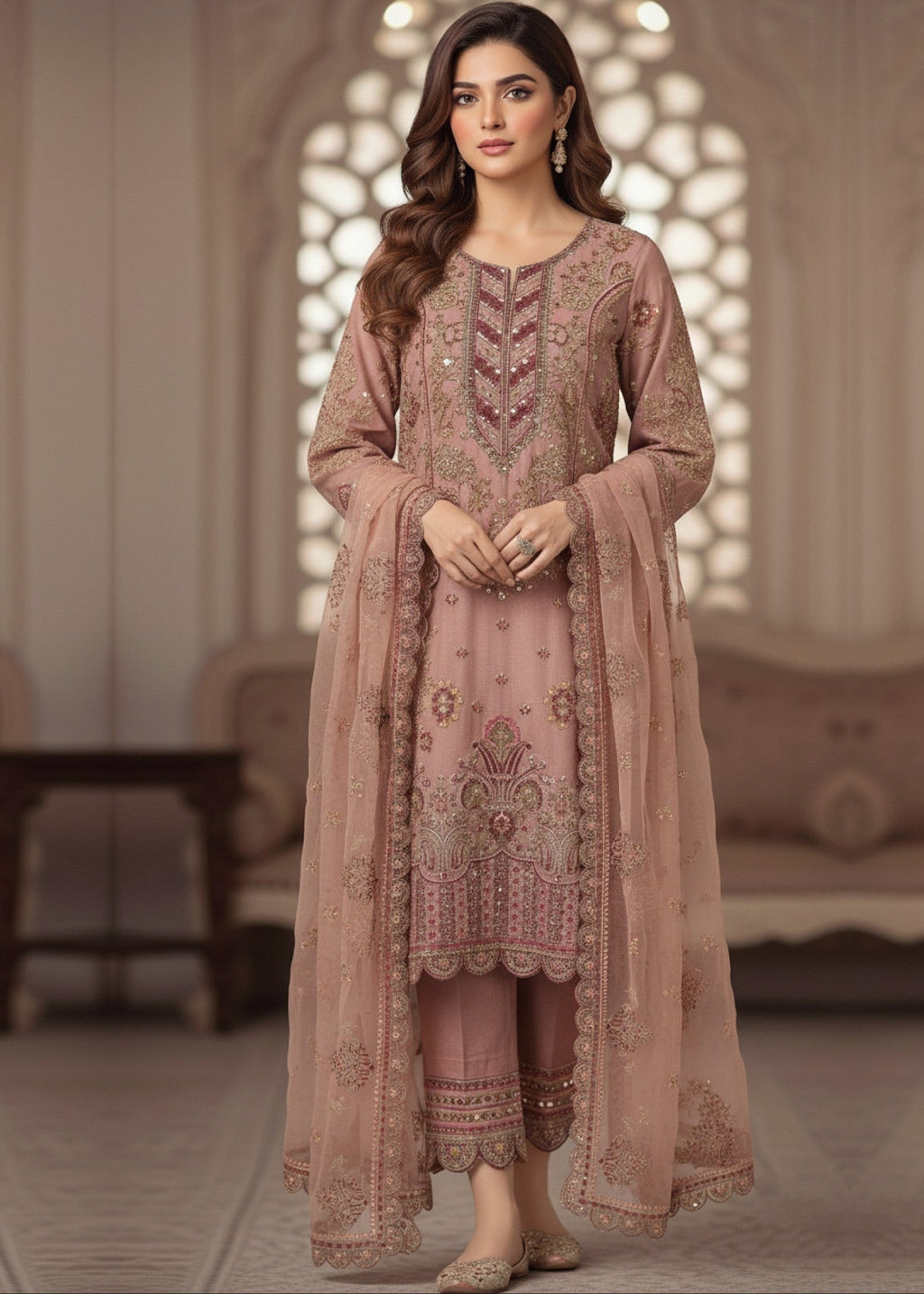 Diara Couture ESHAL US 548 M. PEACH Women 3pcs